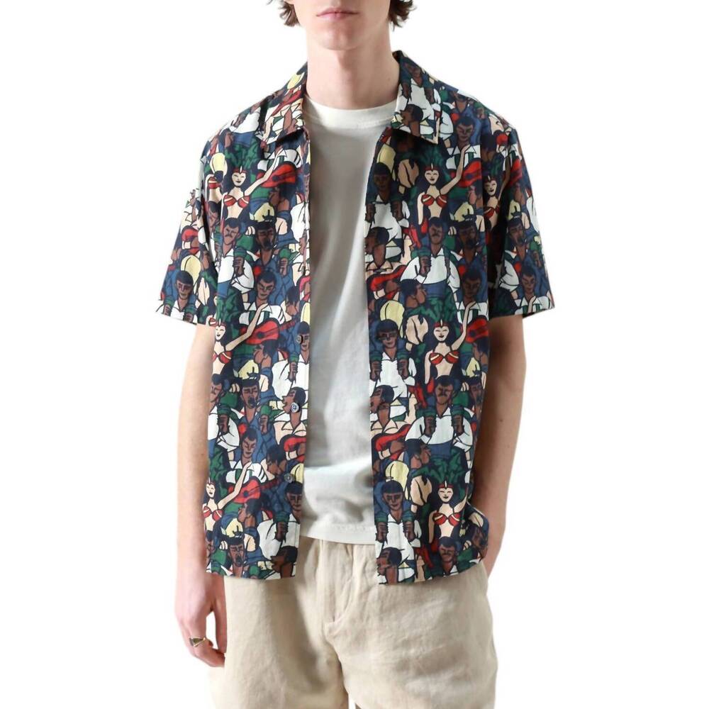 NEW FAR AFIELD busey carnival print shirt in multi